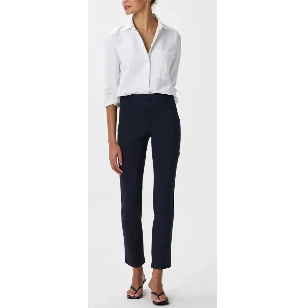 Quince Ultra-Stretch Ponte Straight Leg Pants Navy Blue Small XS 30 Inseam